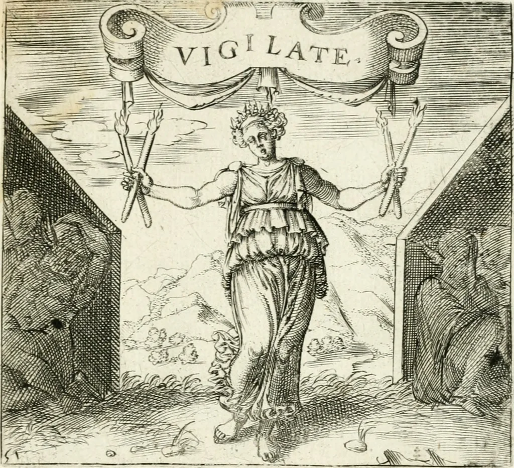 An illustration from Georgiae Montaneae, nobilis Gallae, Emblematvm Christianorvm centvria : cum eorundem Latina interpretatione = Cent emblemes chrestiens, 1584, leaf 222