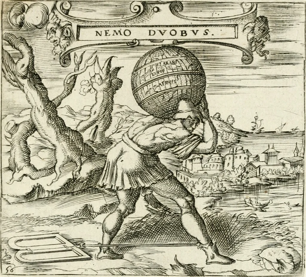 An illustration from Georgiae Montaneae, nobilis Gallae, Emblematvm Christianorvm centvria : cum eorundem Latina interpretatione = Cent emblemes chrestiens, 1584, leaf 242