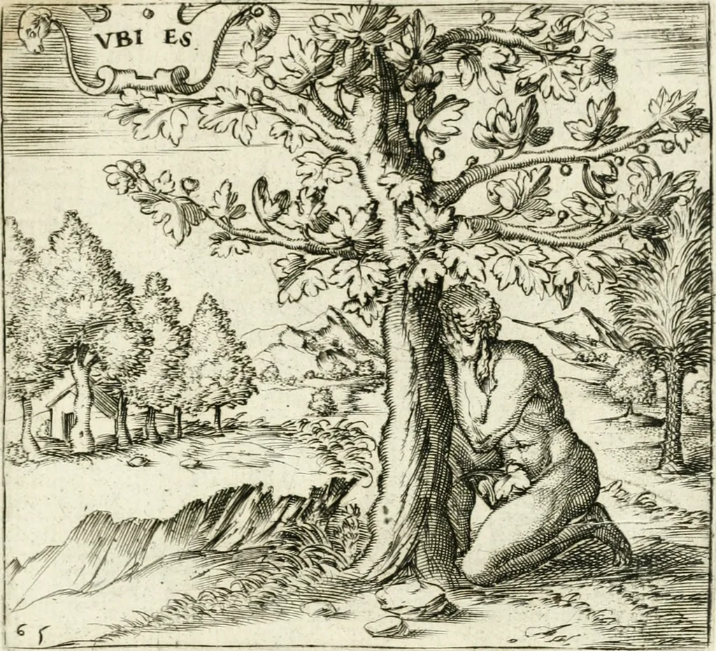 An illustration from Georgiae Montaneae, nobilis Gallae, Emblematvm Christianorvm centvria : cum eorundem Latina interpretatione = Cent emblemes chrestiens, 1584, leaf 278