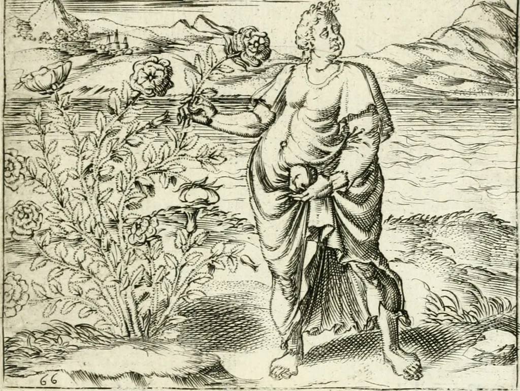 An illustration from Georgiae Montaneae, nobilis Gallae, Emblematvm Christianorvm centvria : cum eorundem Latina interpretatione = Cent emblemes chrestiens, 1584, leaf 282