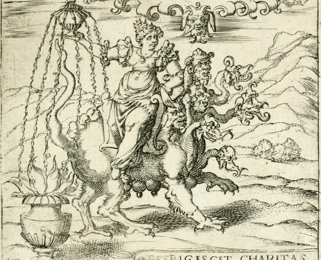 An illustration from Georgiae Montaneae, nobilis Gallae, Emblematvm Christianorvm centvria : cum eorundem Latina interpretatione = Cent emblemes chrestiens, 1584, leaf 290