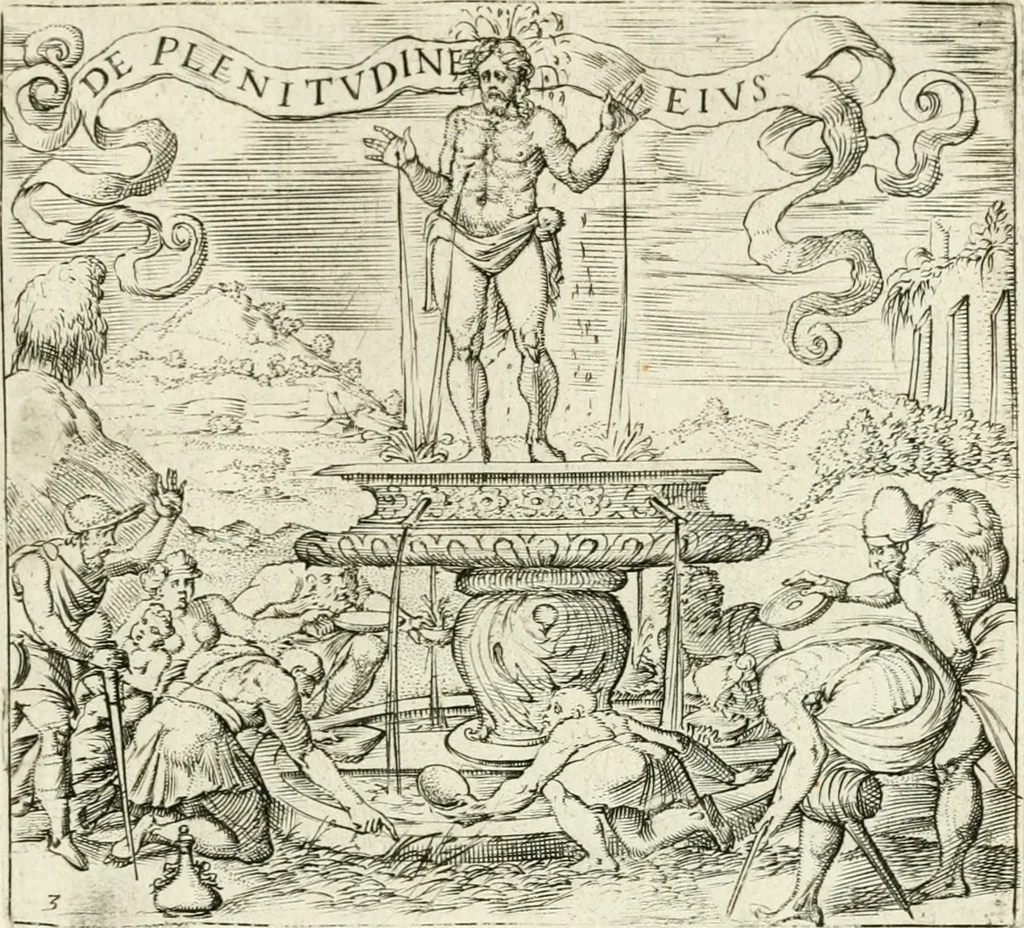 An illustration from Georgiae Montaneae, nobilis Gallae, Emblematvm Christianorvm centvria : cum eorundem Latina interpretatione = Cent emblemes chrestiens, 1584, leaf 30