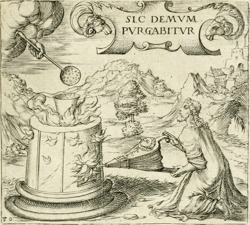 An illustration from Georgiae Montaneae, nobilis Gallae, Emblematvm Christianorvm centvria : cum eorundem Latina interpretatione = Cent emblemes chrestiens, 1584, leaf 338