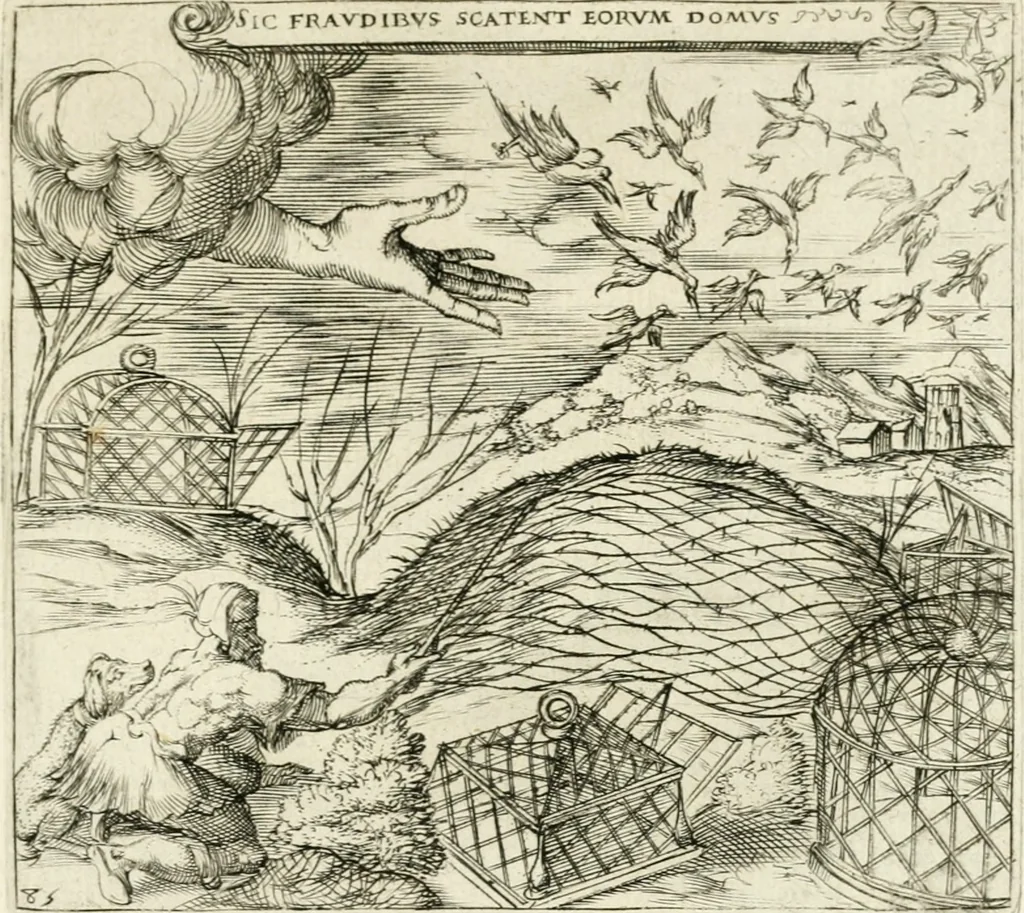 An illustration from Georgiae Montaneae, nobilis Gallae, Emblematvm Christianorvm centvria : cum eorundem Latina interpretatione = Cent emblemes chrestiens, 1584, leaf 358