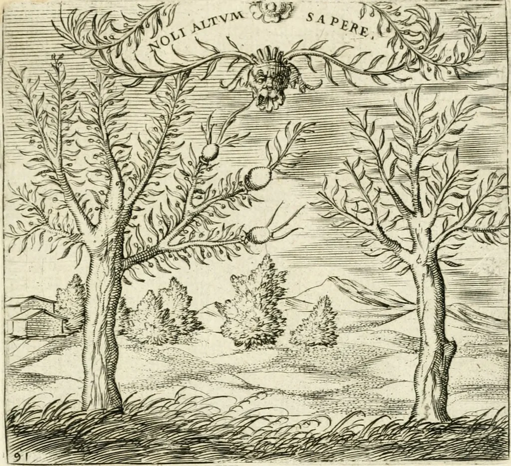 An illustration from Georgiae Montaneae, nobilis Gallae, Emblematvm Christianorvm centvria : cum eorundem Latina interpretatione = Cent emblemes chrestiens, 1584, leaf 382