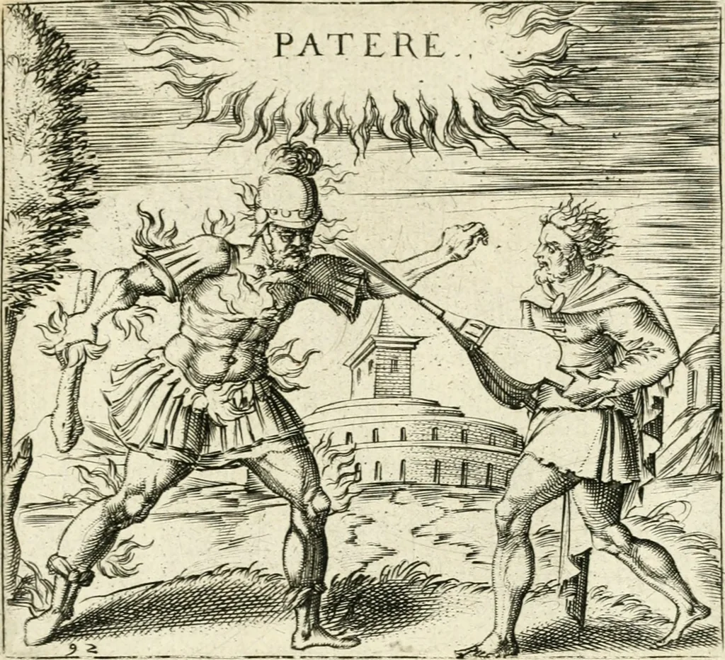 An illustration from Georgiae Montaneae, nobilis Gallae, Emblematvm Christianorvm centvria : cum eorundem Latina interpretatione = Cent emblemes chrestiens, 1584, leaf 386
