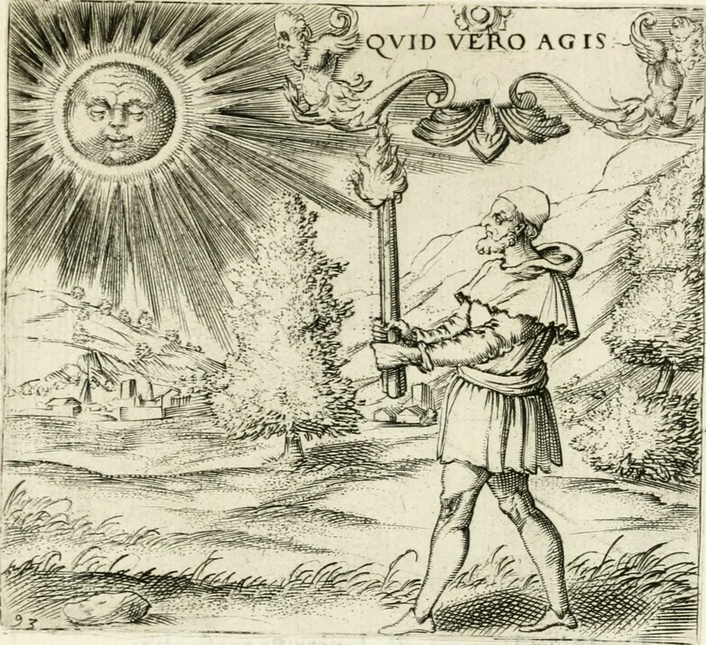An illustration from Georgiae Montaneae, nobilis Gallae, Emblematvm Christianorvm centvria : cum eorundem Latina interpretatione = Cent emblemes chrestiens, 1584, leaf 390