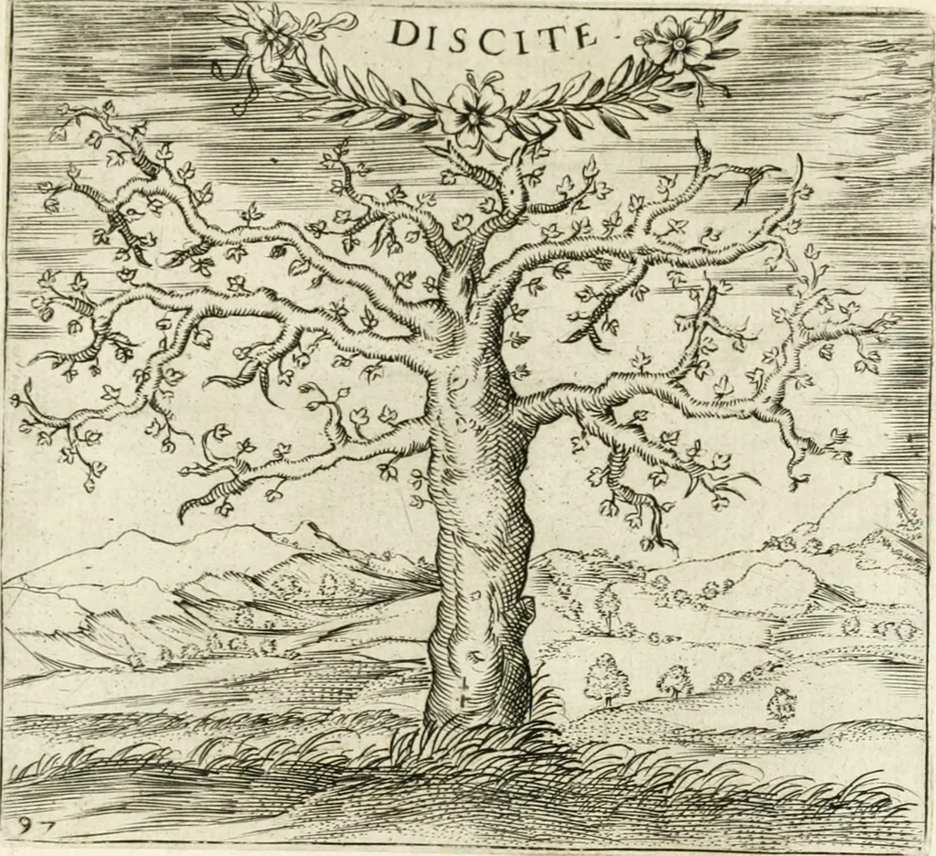 An illustration from Georgiae Montaneae, nobilis Gallae, Emblematvm Christianorvm centvria : cum eorundem Latina interpretatione = Cent emblemes chrestiens, 1584, leaf 406