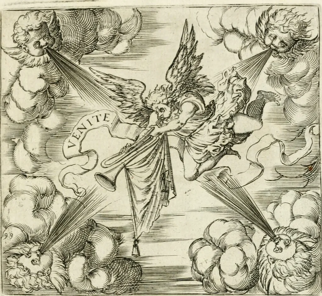 An illustration from Georgiae Montaneae, nobilis Gallae, Emblematvm Christianorvm centvria : cum eorundem Latina interpretatione = Cent emblemes chrestiens, 1584, leaf 414