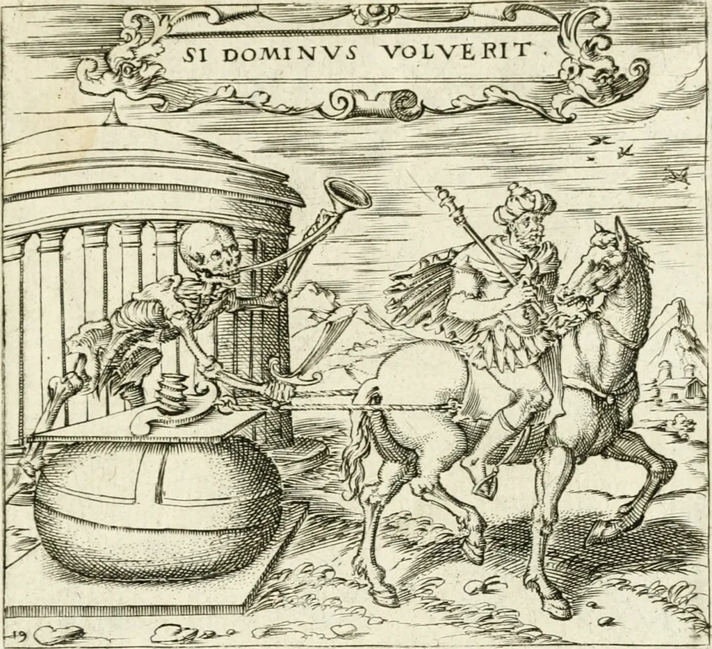 An illustration from Georgiae Montaneae, nobilis Gallae, Emblematvm Christianorvm centvria : cum eorundem Latina interpretatione = Cent emblemes chrestiens, 1584, leaf 94