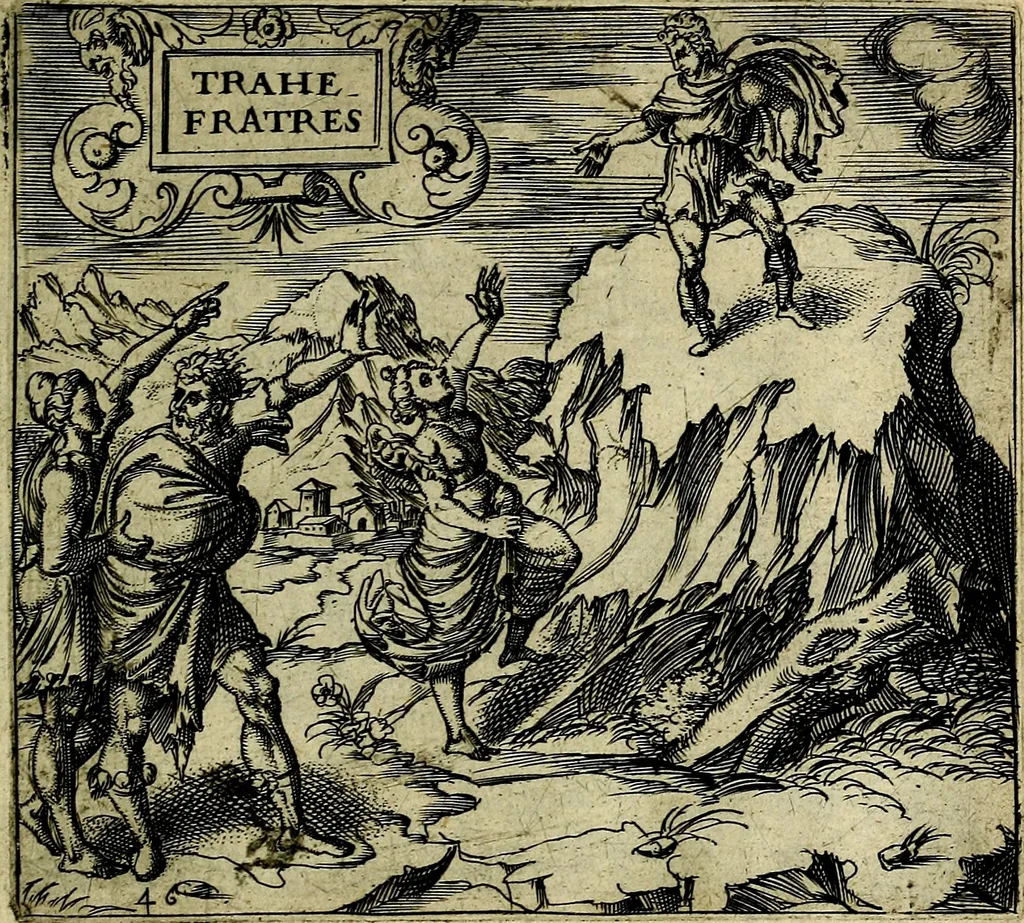 An illustration from Georgiae Montaneae, nobilis Gallae, Emblematum christianorum centuria : cum eorundem latina interpretatione = Cent emblemes chrestiens, 1584, leaf 106