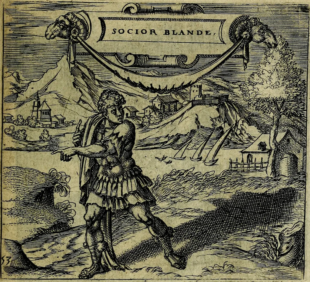 An illustration from Georgiae Montaneae, nobilis Gallae, Emblematum christianorum centuria : cum eorundem latina interpretatione = Cent emblemes chrestiens, 1584, leaf 116