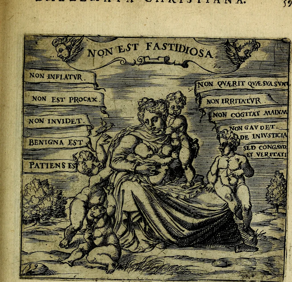 An illustration from Georgiae Montaneae, nobilis Gallae, Emblematum christianorum centuria : cum eorundem latina interpretatione = Cent emblemes chrestiens, 1584, leaf 128