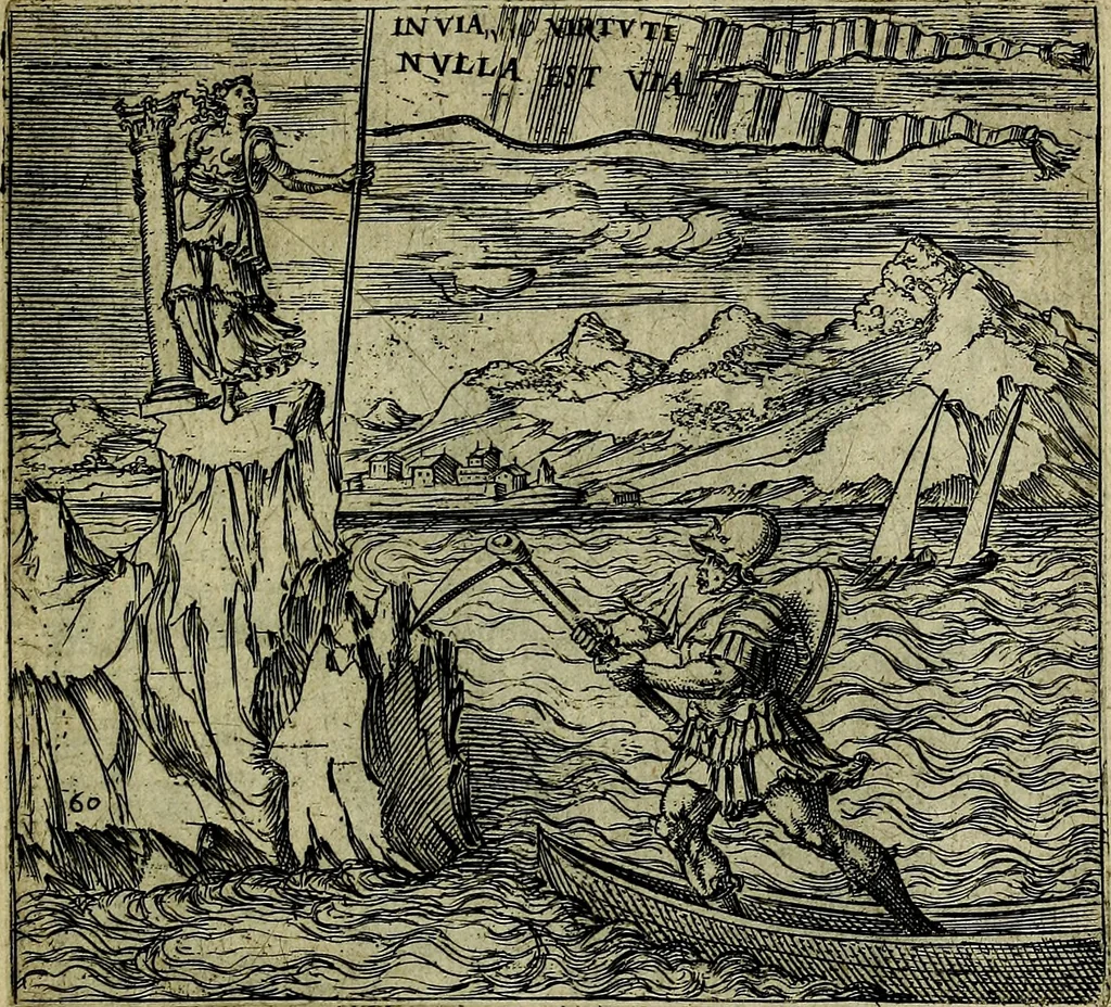 An illustration from Georgiae Montaneae, nobilis Gallae, Emblematum christianorum centuria : cum eorundem latina interpretatione = Cent emblemes chrestiens, 1584, leaf 130