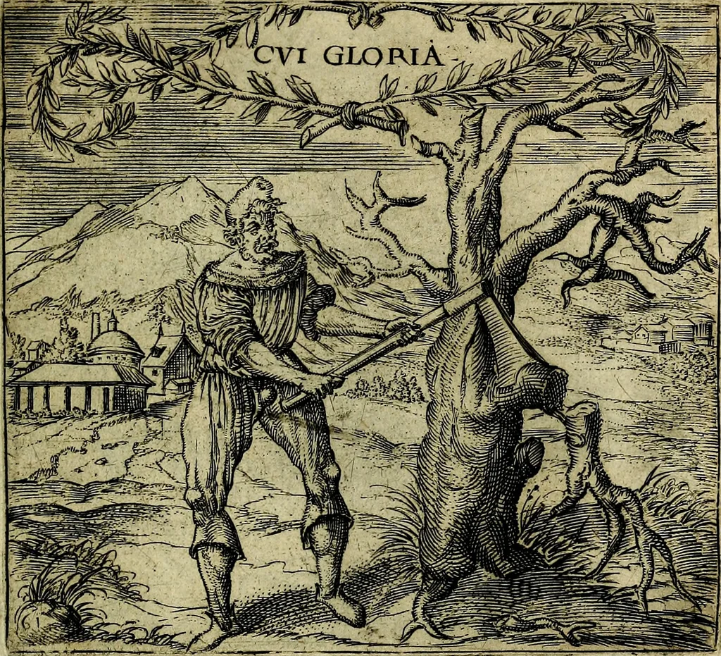 An illustration from Georgiae Montaneae, nobilis Gallae, Emblematum christianorum centuria : cum eorundem latina interpretatione = Cent emblemes chrestiens, 1584, leaf 132