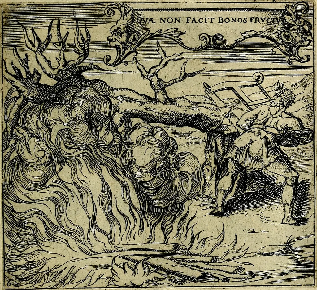 An illustration from Georgiae Montaneae, nobilis Gallae, Emblematum christianorum centuria : cum eorundem latina interpretatione = Cent emblemes chrestiens, 1584, leaf 134