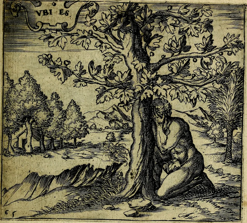An illustration from Georgiae Montaneae, nobilis Gallae, Emblematum christianorum centuria : cum eorundem latina interpretatione = Cent emblemes chrestiens, 1584, leaf 140