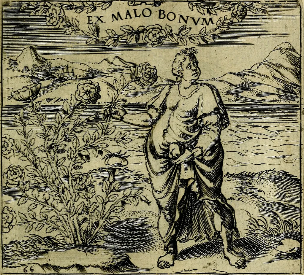 An illustration from Georgiae Montaneae, nobilis Gallae, Emblematum christianorum centuria : cum eorundem latina interpretatione = Cent emblemes chrestiens, 1584, leaf 142