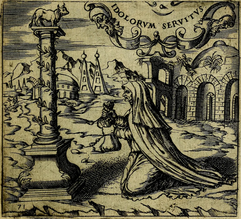 An illustration from Georgiae Montaneae, nobilis Gallae, Emblematum christianorum centuria : cum eorundem latina interpretatione = Cent emblemes chrestiens, 1584, leaf 152