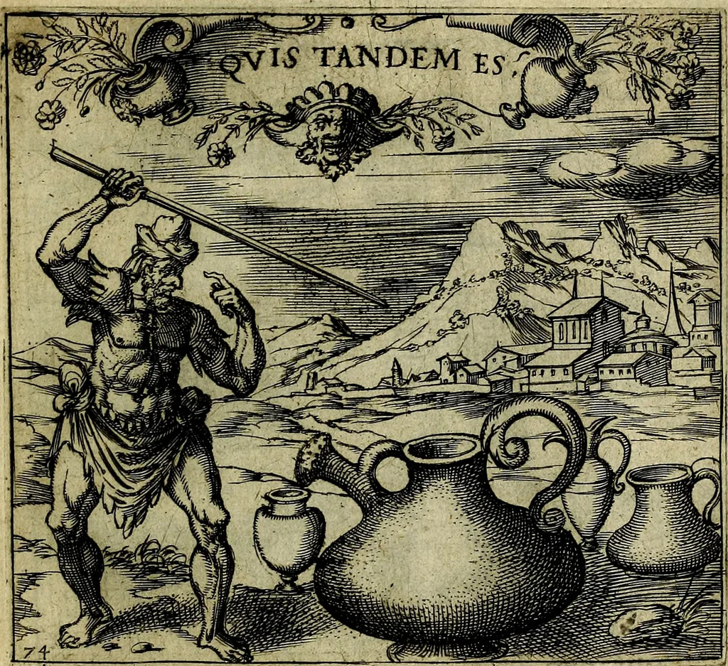 An illustration from Georgiae Montaneae, nobilis Gallae, Emblematum christianorum centuria : cum eorundem latina interpretatione = Cent emblemes chrestiens, 1584, leaf 158