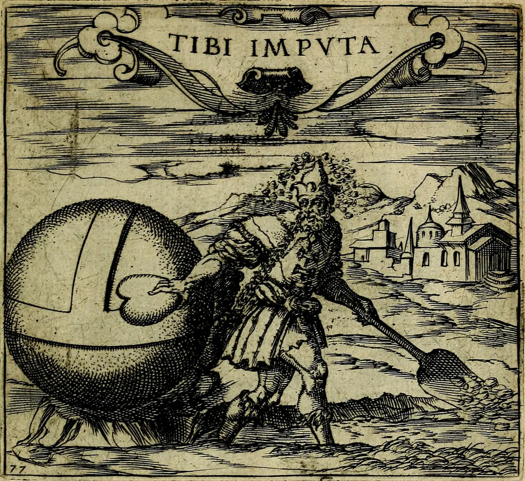 An illustration from Georgiae Montaneae, nobilis Gallae, Emblematum christianorum centuria : cum eorundem latina interpretatione = Cent emblemes chrestiens, 1584, leaf 164