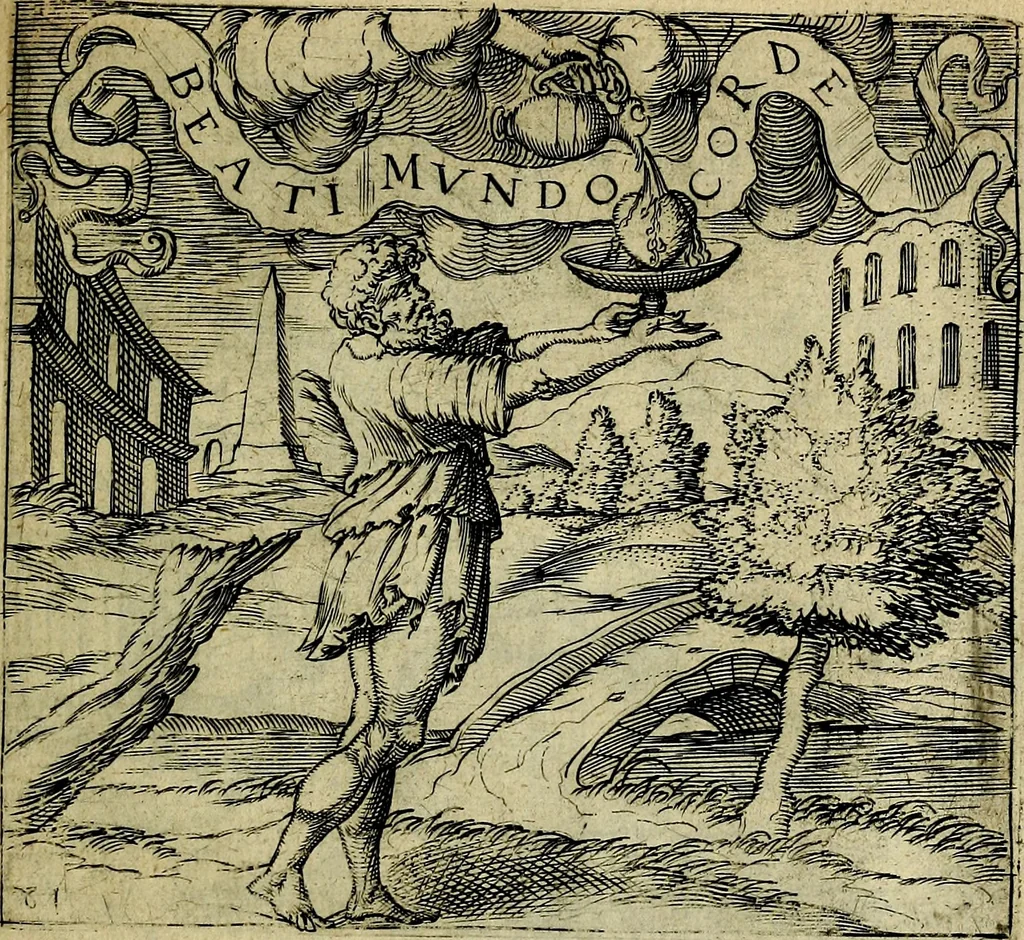An illustration from Georgiae Montaneae, nobilis Gallae, Emblematum christianorum centuria : cum eorundem latina interpretatione = Cent emblemes chrestiens, 1584, leaf 172