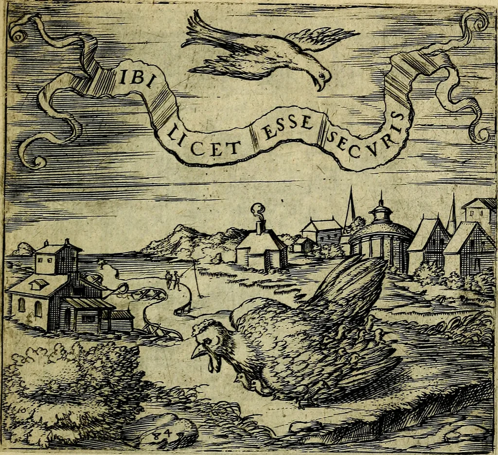 An illustration from Georgiae Montaneae, nobilis Gallae, Emblematum christianorum centuria : cum eorundem latina interpretatione = Cent emblemes chrestiens, 1584, leaf 178