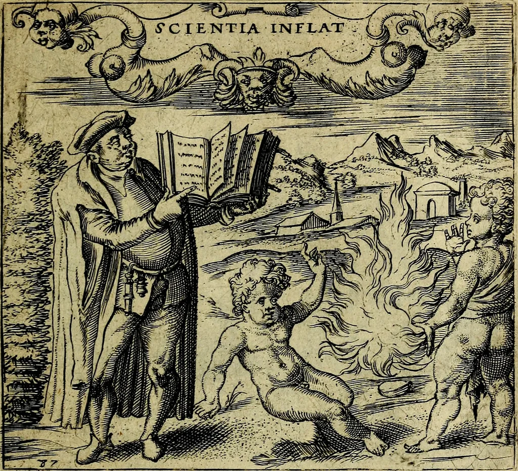 An illustration from Georgiae Montaneae, nobilis Gallae, Emblematum christianorum centuria : cum eorundem latina interpretatione = Cent emblemes chrestiens, 1584, leaf 184