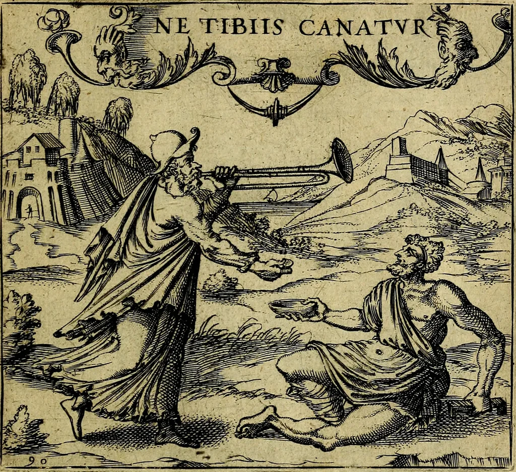 An illustration from Georgiae Montaneae, nobilis Gallae, Emblematum christianorum centuria : cum eorundem latina interpretatione = Cent emblemes chrestiens, 1584, leaf 190