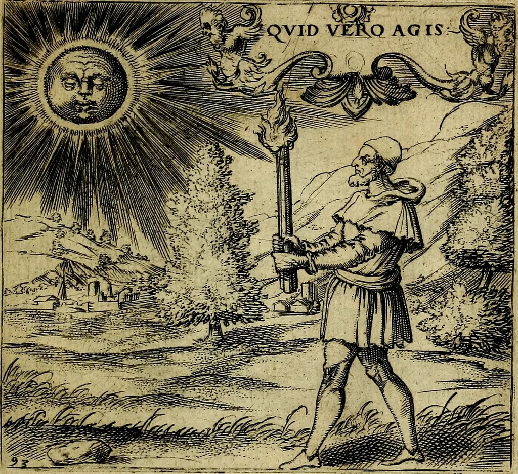 An illustration from Georgiae Montaneae, nobilis Gallae, Emblematum christianorum centuria : cum eorundem latina interpretatione = Cent emblemes chrestiens, 1584, leaf 196