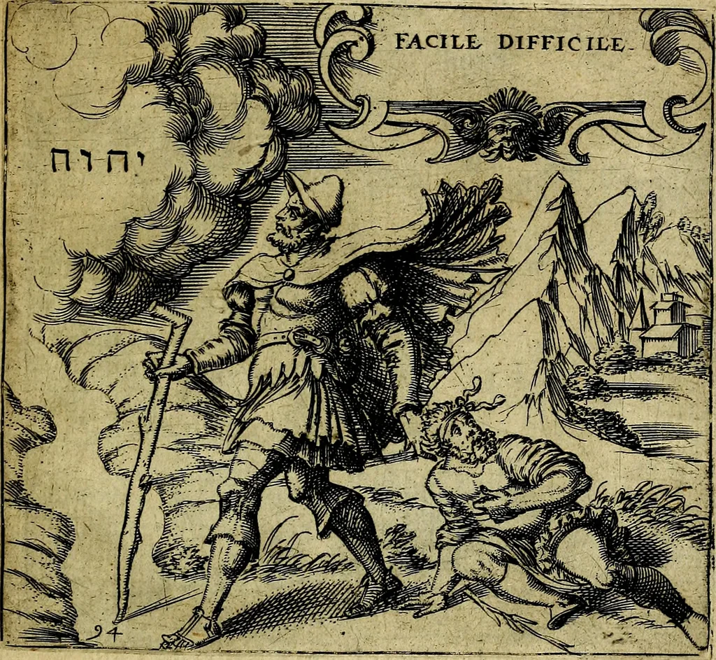 An illustration from Georgiae Montaneae, nobilis Gallae, Emblematum christianorum centuria : cum eorundem latina interpretatione = Cent emblemes chrestiens, 1584, leaf 198