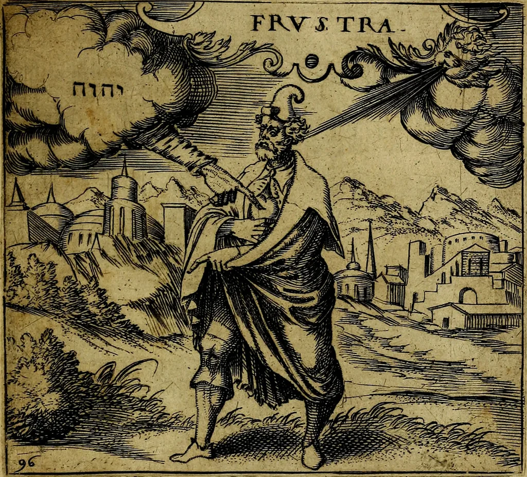 An illustration from Georgiae Montaneae, nobilis Gallae, Emblematum christianorum centuria : cum eorundem latina interpretatione = Cent emblemes chrestiens, 1584, leaf 202