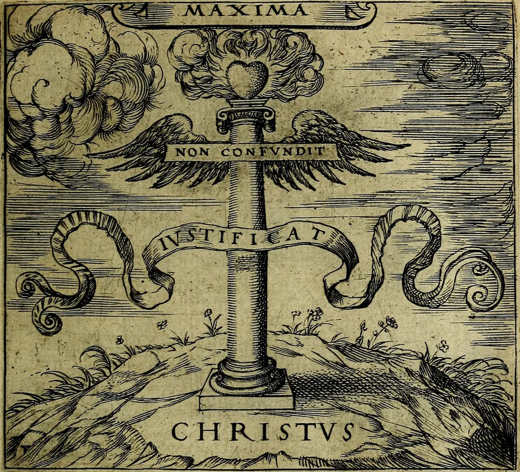 An illustration from Georgiae Montaneae, nobilis Gallae, Emblematum christianorum centuria : cum eorundem latina interpretatione = Cent emblemes chrestiens, 1584, leaf 32