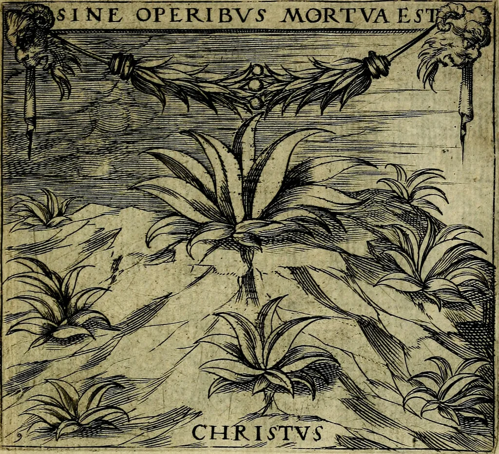 An illustration from Georgiae Montaneae, nobilis Gallae, Emblematum christianorum centuria : cum eorundem latina interpretatione = Cent emblemes chrestiens, 1584, leaf 34