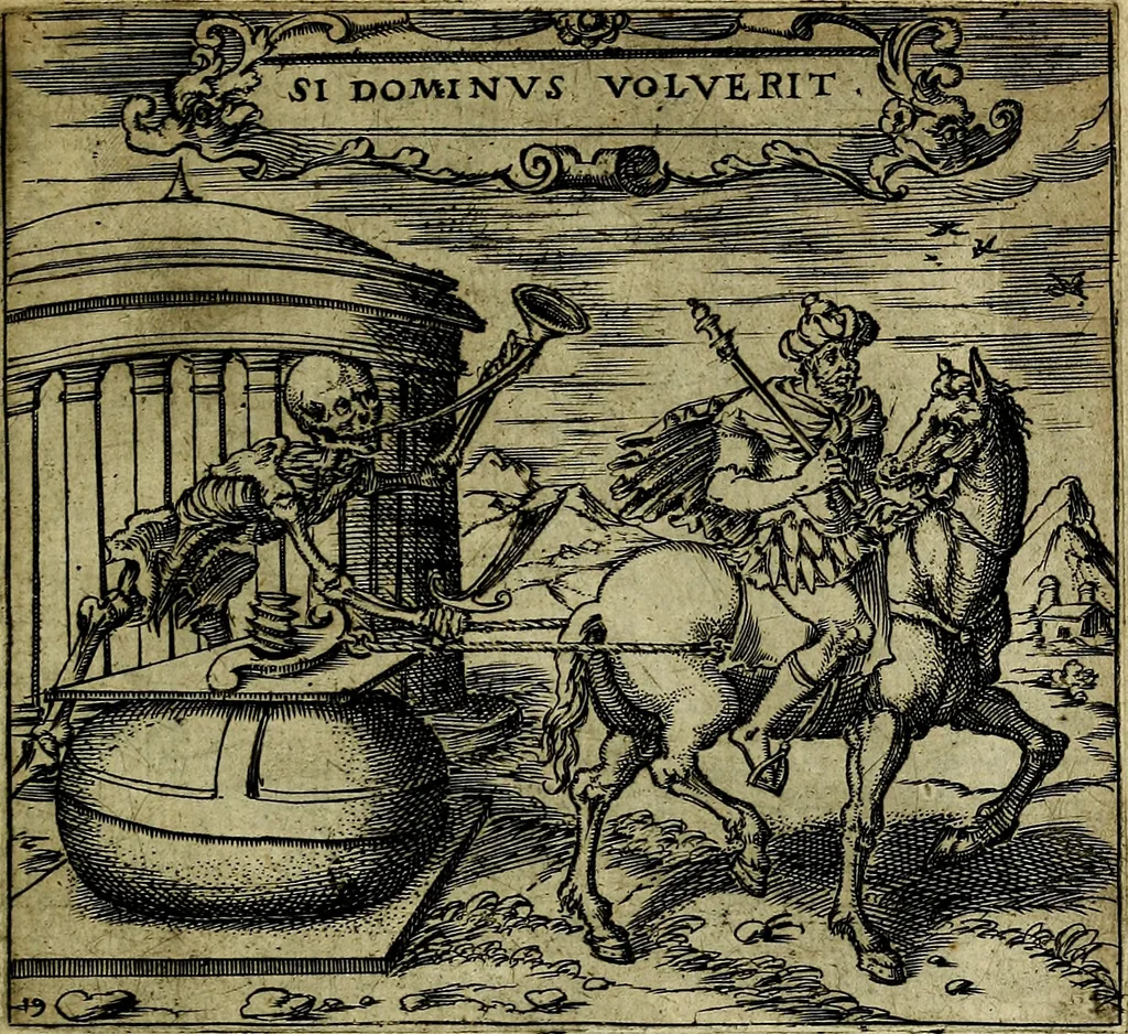 An illustration from Georgiae Montaneae, nobilis Gallae, Emblematum christianorum centuria : cum eorundem latina interpretatione = Cent emblemes chrestiens, 1584, leaf 54