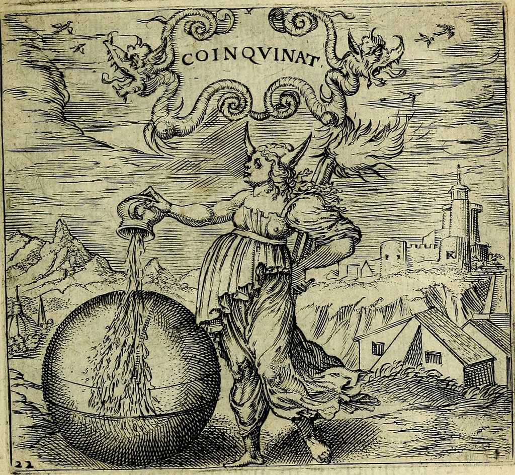 An illustration from Georgiae Montaneae, nobilis Gallae, Emblematum christianorum centuria : cum eorundem latina interpretatione = Cent emblemes chrestiens, 1584, leaf 60