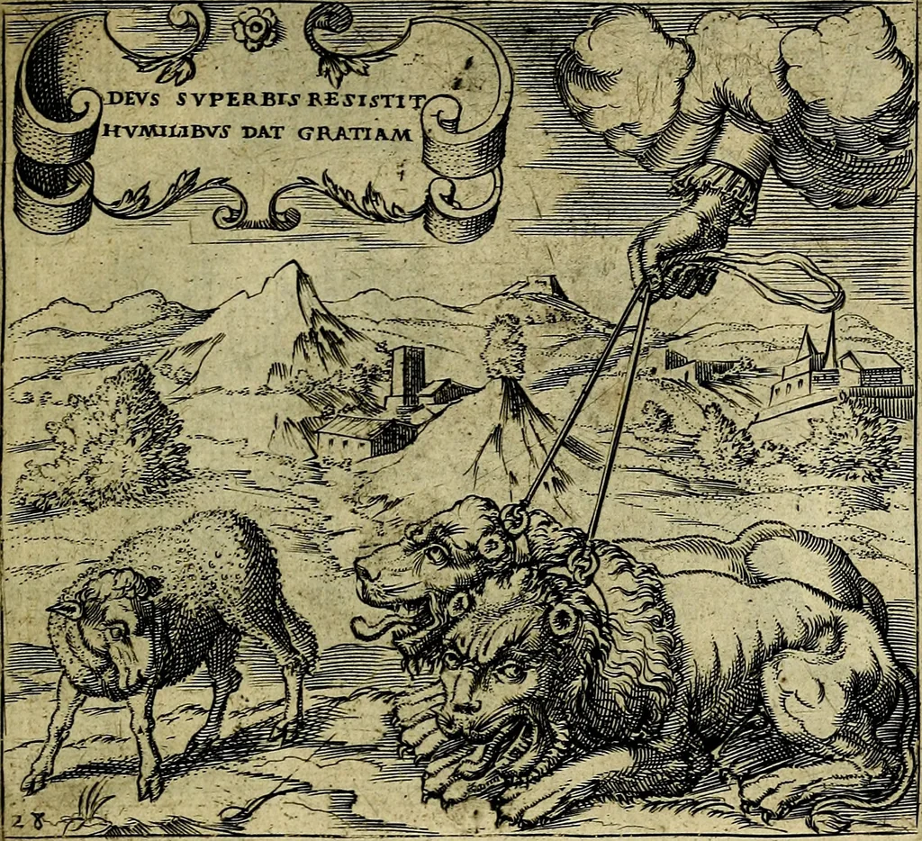 An illustration from Georgiae Montaneae, nobilis Gallae, Emblematum christianorum centuria : cum eorundem latina interpretatione = Cent emblemes chrestiens, 1584, leaf 72