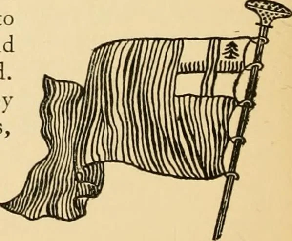 An illustration from Georgian : a pattern of spoons, forks and all other pieces of table flat ware is partly shown in this book, in which is also given an account of the chief events of the War of the Revolution and the acts of oppression which preceded and provoked it ; to which are added sundry pictures of places and things identified with this momentous conflict ..., 1899, leaf 10