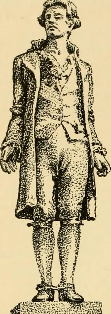 An illustration from Georgian : a pattern of spoons, forks and all other pieces of table flat ware is partly shown in this book, in which is also given an account of the chief events of the War of the Revolution and the acts of oppression which preceded and provoked it ; to which are added sundry pictures of places and things identified with this momentous conflict ..., 1899, leaf 16
