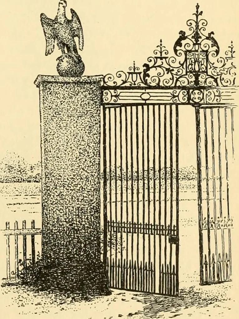 An illustration from Georgian : a pattern of spoons, forks and all other pieces of table flat ware is partly shown in this book, in which is also given an account of the chief events of the War of the Revolution and the acts of oppression which preceded and provoked it ; to which are added sundry pictures of places and things identified with this momentous conflict ..., 1899, leaf 43