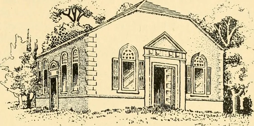 An illustration from Georgian : a pattern of spoons, forks and all other pieces of table flat ware is partly shown in this book, in which is also given an account of the chief events of the War of the Revolution and the acts of oppression which preceded and provoked it ; to which are added sundry pictures of places and things identified with this momentous conflict ..., 1899, leaf 53