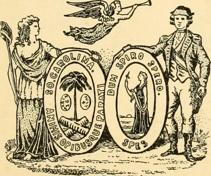 An illustration from Georgian : a pattern of spoons, forks and all other pieces of table flat ware is partly shown in this book, in which is also given an account of the chief events of the War of the Revolution and the acts of oppression which preceded and provoked it ; to which are added sundry pictures of places and things identified with this momentous conflict ..., 1899, leaf 53
