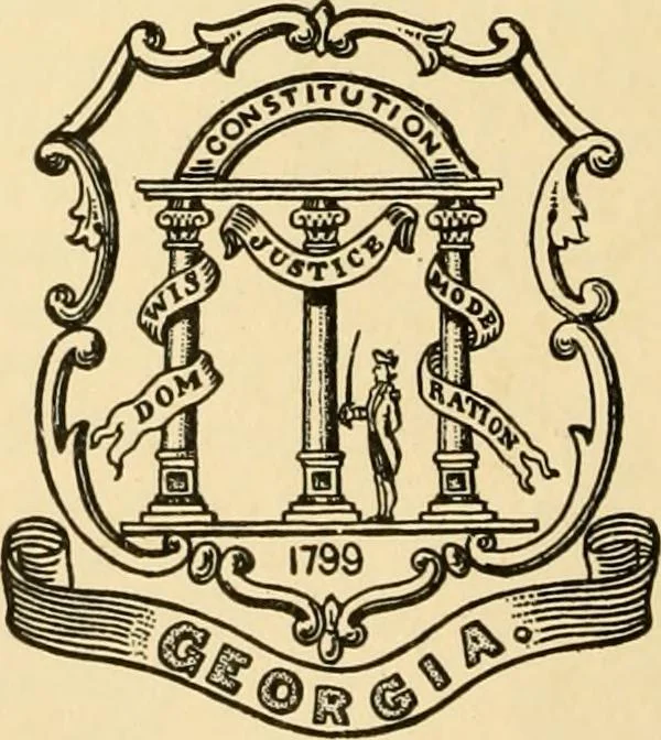 An illustration from Georgian : a pattern of spoons, forks and all other pieces of table flat ware is partly shown in this book, in which is also given an account of the chief events of the War of the Revolution and the acts of oppression which preceded and provoked it ; to which are added sundry pictures of places and things identified with this momentous conflict ..., 1899, leaf 54