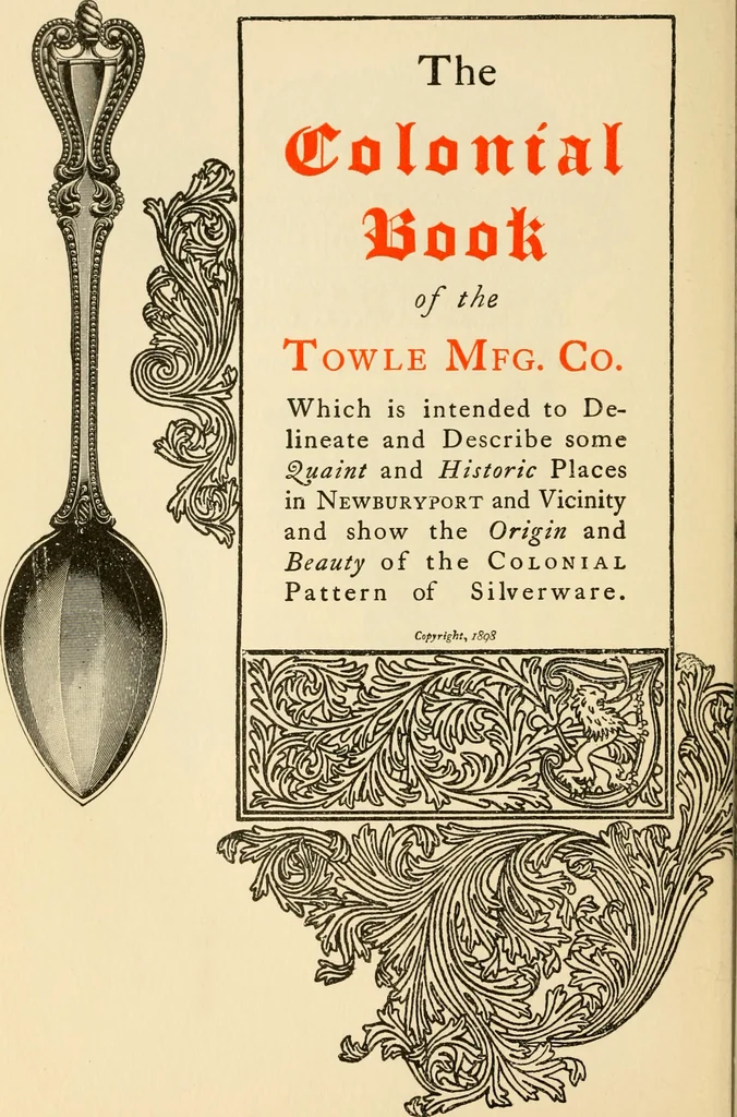 An illustration from Georgian : a pattern of spoons, forks and all other pieces of table flat ware is partly shown in this book, in which is also given an account of the chief events of the War of the Revolution and the acts of oppression which preceded and provoked it ; to which are added sundry pictures of places and things identified with this momentous conflict ..., 1899, leaf 70