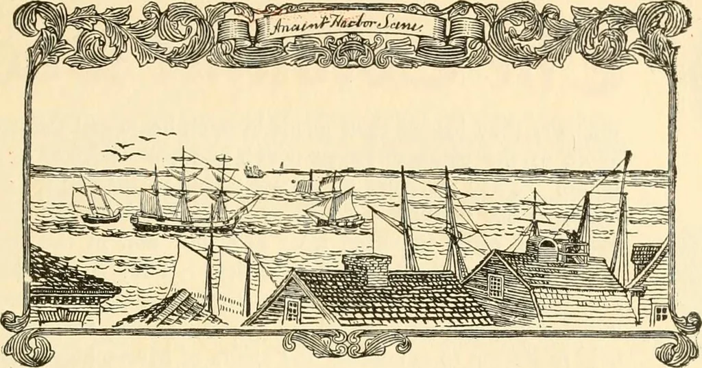 An illustration from Georgian : a pattern of spoons, forks and all other pieces of table flat ware is partly shown in this book, in which is also given an account of the chief events of the War of the Revolution and the acts of oppression which preceded and provoked it ; to which are added sundry pictures of places and things identified with this momentous conflict ..., 1899, leaf 71