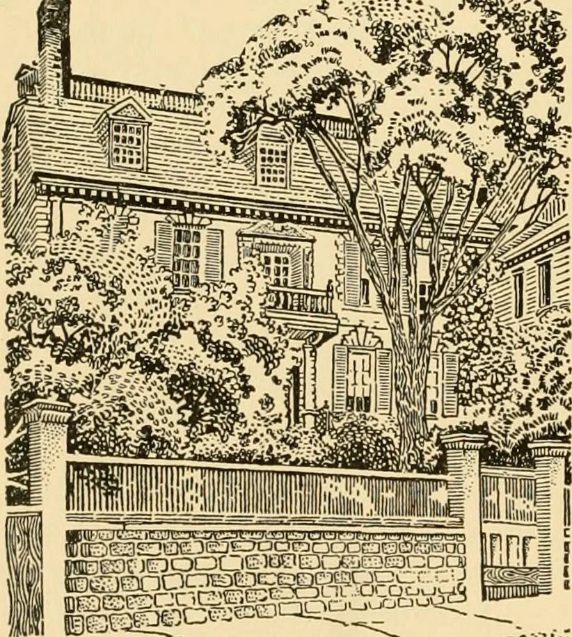 An illustration from Georgian : a pattern of spoons, forks and all other pieces of table flat ware is partly shown in this book, in which is also given an account of the chief events of the War of the Revolution and the acts of oppression which preceded and provoked it ; to which are added sundry pictures of places and things identified with this momentous conflict ..., 1899, leaf 8
