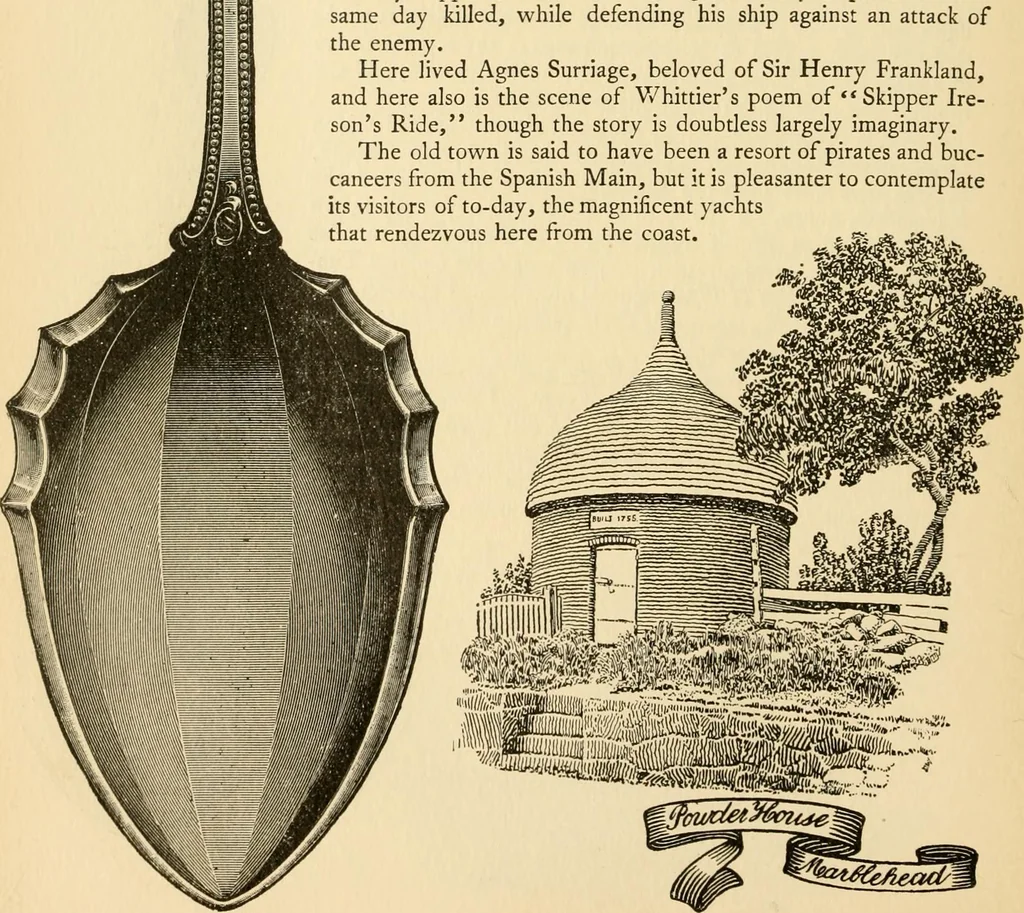 An illustration from Georgian : a pattern of spoons, forks and all other pieces of table flat ware is partly shown in this book, in which is also given an account of the chief events of the War of the Revolution and the acts of oppression which preceded and provoked it ; to which are added sundry pictures of places and things identified with this momentous conflict ..., 1899, leaf 98