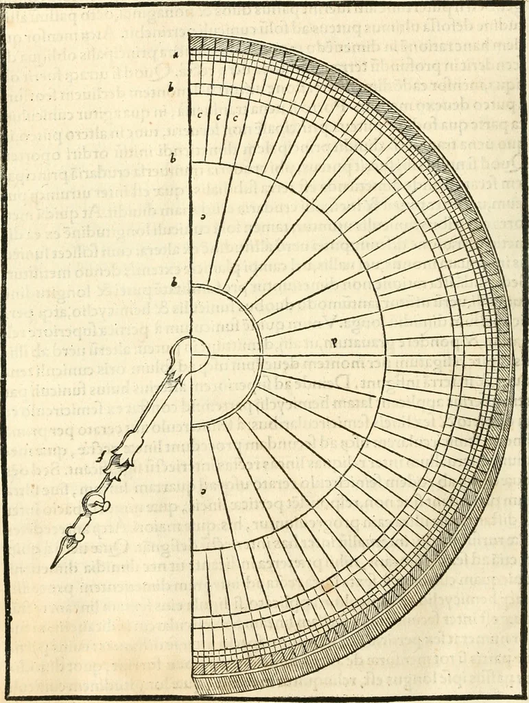 An illustration from Georgii Agricolae De re metallica libri XII. qvibus officia, instrumenta, machinae, ac omnia deni ad metallicam spectantia, non modo luculentissimè describuntur, sed & per effigies, suis locis insertas, adiunctis latinis, germanicis appellationibus ita ob oculos ponuntur, ut clarius tradi non possint. Eivsdem De animantibvs svbterraneis liber, ab autore recognitus: cum indicibus diuersis, quicqiuid in opere tractatum est, pulchré demonstrantibus, 1556, leaf 111
