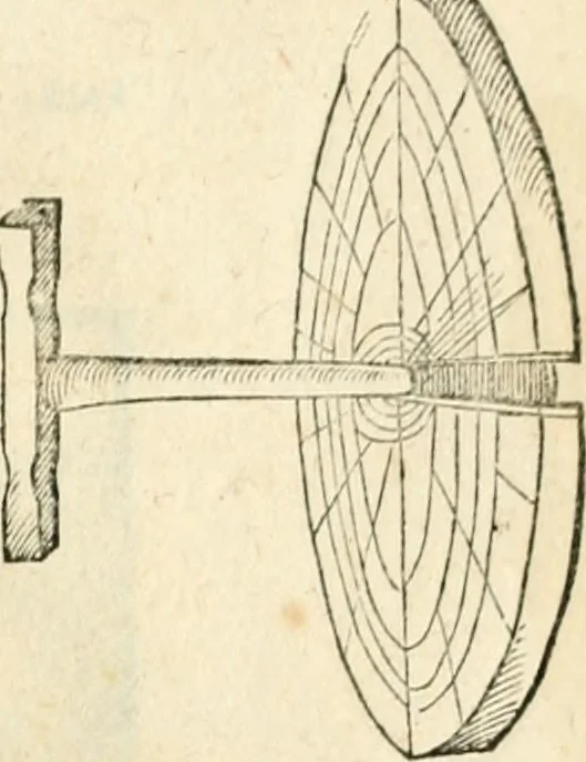 An illustration from Georgii Agricolae De re metallica libri XII. qvibus officia, instrumenta, machinae, ac omnia deni ad metallicam spectantia, non modo luculentissimè describuntur, sed & per effigies, suis locis insertas, adiunctis latinis, germanicis appellationibus ita ob oculos ponuntur, ut clarius tradi non possint. Eivsdem De animantibvs svbterraneis liber, ab autore recognitus: cum indicibus diuersis, quicqiuid in opere tractatum est, pulchré demonstrantibus, 1556, leaf 116