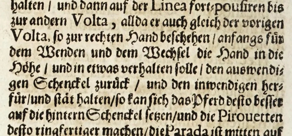 An illustration from Georgii Simonis Winteri, Bellerophon, sive, Eques peritus : hoc est, artis equestris accuratissima institutio : opere bipartito, seu duobus libris, absoluta .., 1678, leaf 68